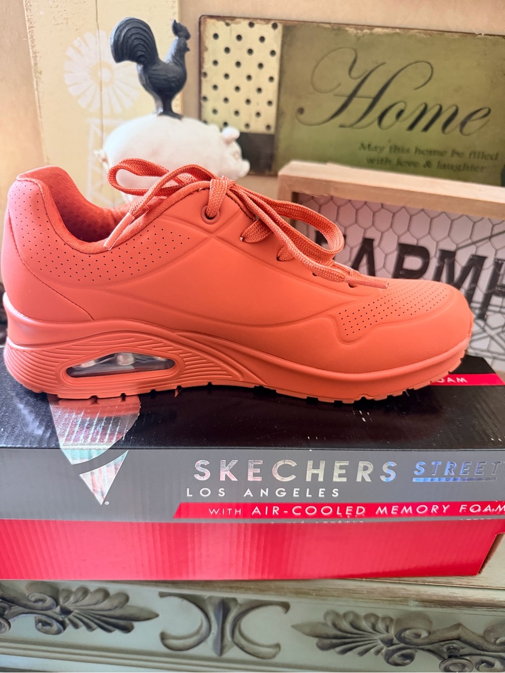 Skechers Women's Coral/Orange Platform Athletic Sneakers - Picture 6 of 7